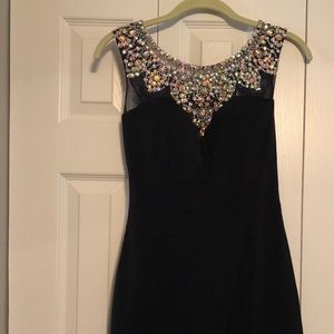 Black beaded bodycon homecoming dress
